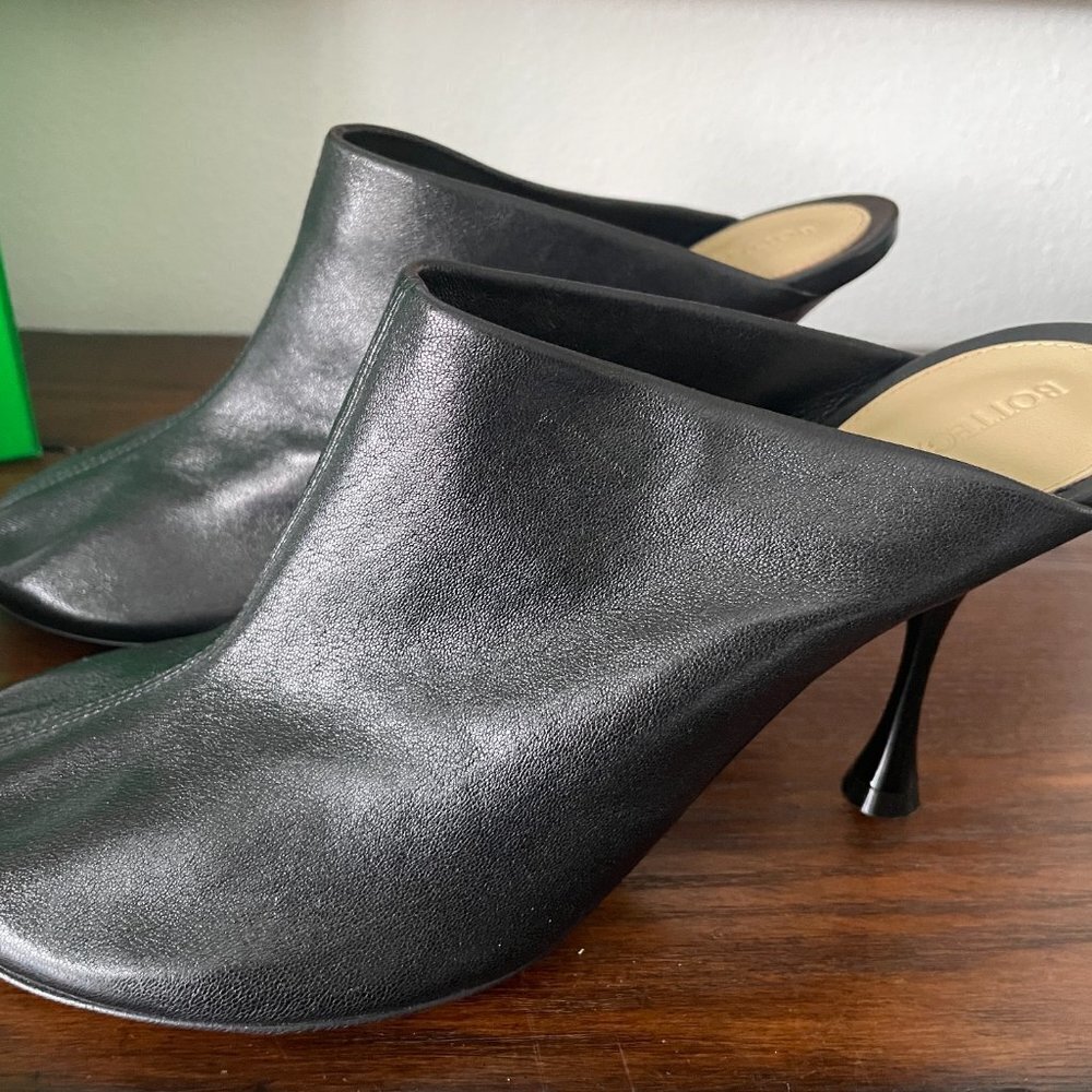BOTTEGA‎ VENETA 667191 Cocktail Stretch Black Leather Mule Pumps Shoes 36.5 - Picture 6 of 16